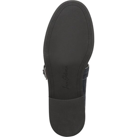 Sam Edelman Womens Atlantic Blue Leather Rounded Toe Ankle Buckle Elaina Loafer - Picture 4 of 6